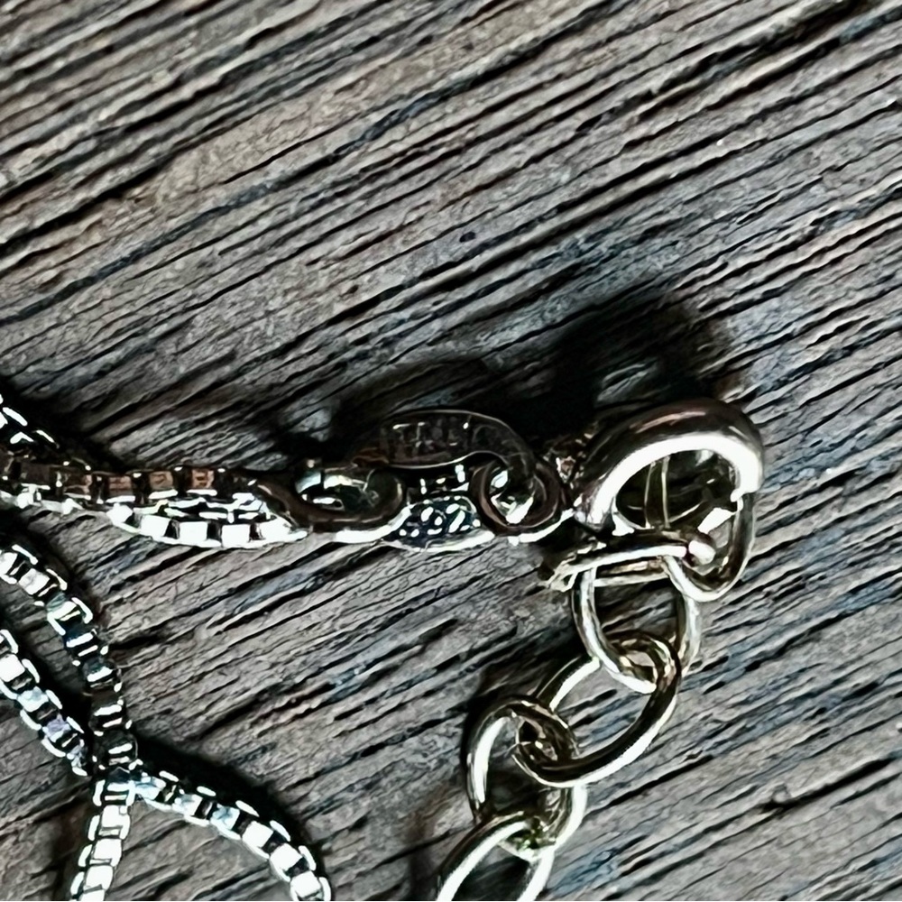 Estate Find 925 Sterling Silver Moissante Crystal Cross Necklace Italy - Picture 6 of 6